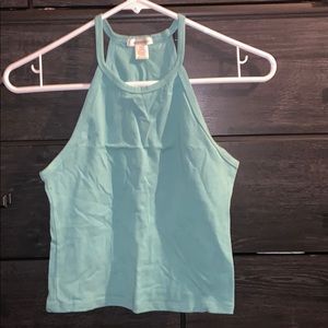 Aqua halter top / crop top